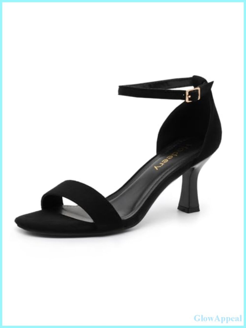 Kitten Heel Open Toe Ankle Strap Sandals